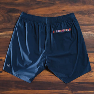 Flow Short - Navy 7" - flat lay back