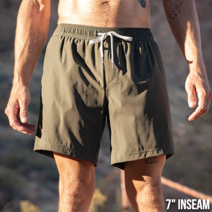 Flow Short - Olive 7" - front