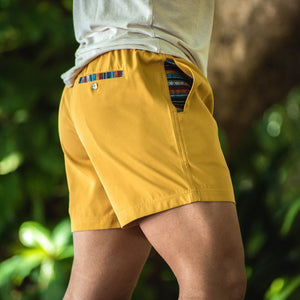 Sapien 2.0 Short 5"(Casual Stretch) - Mustard back pocket lifestyle